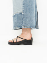 Load image into Gallery viewer, Vintage x BCBG Black Strappy Sandle