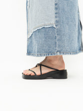 Load image into Gallery viewer, Vintage x BCBG Black Strappy Sandle