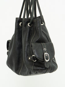 Vintage x LUCE Black Leather Cinched Purse