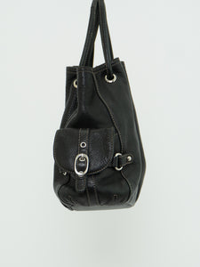 Vintage x LUCE Black Leather Cinched Purse