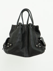 Vintage x LUCE Black Leather Cinched Purse