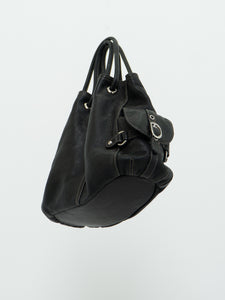 Vintage x LUCE Black Leather Cinched Purse