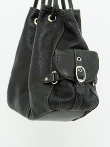 Vintage x LUCE Black Leather Cinched Purse