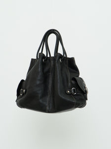 Vintage x LUCE Black Leather Cinched Purse