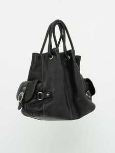 Vintage x LUCE Black Leather Cinched Purse