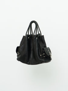 Vintage x LUCE Black Leather Cinched Purse