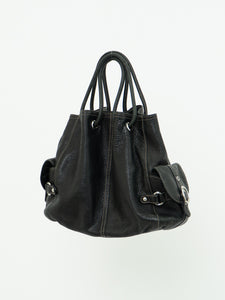 Vintage x LUCE Black Leather Cinched Purse