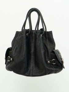 Vintage x LUCE Black Leather Cinched Purse