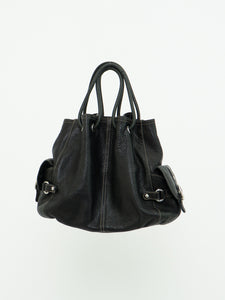 Vintage x LUCE Black Leather Cinched Purse