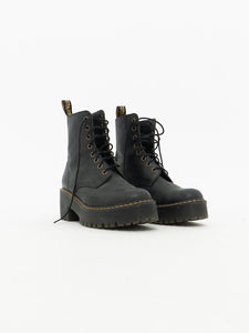 DOC MARTENS x Black Heeled Boot (7, 7.5)