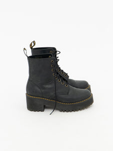 DOC MARTENS x Black Heeled Boot (7, 7.5)