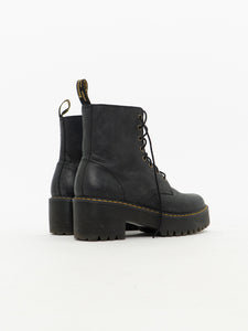 DOC MARTENS x Black Heeled Boot (7, 7.5)