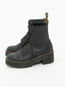 DOC MARTENS x Black Heeled Boot (7, 7.5)