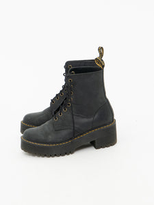 DOC MARTENS x Black Heeled Boot (7, 7.5)