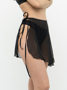 Vintage x Black Mesh Side-tie Coverup (XS-M)