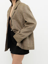 Load image into Gallery viewer, Vintage x Made in Canada x Beige Plaid Woolk &amp; Silk-blend Blazer (M, L)