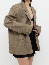 Load image into Gallery viewer, Vintage x Made in Canada x Beige Plaid Woolk &amp; Silk-blend Blazer (M, L)