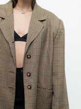 Load image into Gallery viewer, Vintage x Made in Canada x Beige Plaid Woolk &amp; Silk-blend Blazer (M, L)