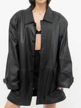 Load image into Gallery viewer, Vintage x MANGNU Black Leather Jacket (L, XL)