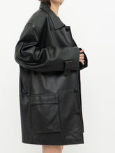 Load image into Gallery viewer, Vintage x MANGNU Black Leather Jacket (L, XL)