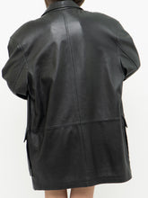 Load image into Gallery viewer, Vintage x MANGNU Black Leather Jacket (L, XL)