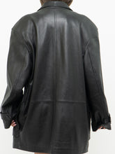 Load image into Gallery viewer, Vintage x MANGNU Black Leather Jacket (L, XL)