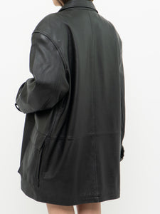 Vintage x MANGNU Black Leather Jacket (L, XL)