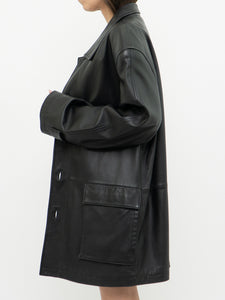 Vintage x MANGNU Black Leather Jacket (L, XL)