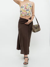 Load image into Gallery viewer, Vintage x Made in Turkey x Brown Linen Midi Skirt (XS, S)