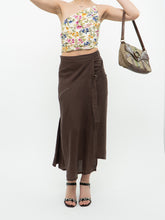 Load image into Gallery viewer, Vintage x Made in Turkey x Brown Linen Midi Skirt (XS, S)