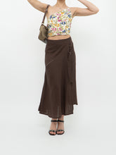 Load image into Gallery viewer, Vintage x Made in Turkey x Brown Linen Midi Skirt (XS, S)