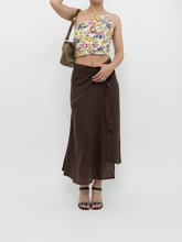 Load image into Gallery viewer, Vintage x Made in Turkey x Brown Linen Midi Skirt (XS, S)