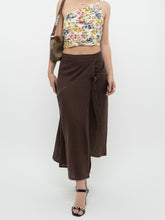 Load image into Gallery viewer, Vintage x Made in Turkey x Brown Linen Midi Skirt (XS, S)