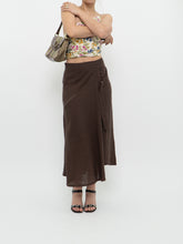 Load image into Gallery viewer, Vintage x Made in Turkey x Brown Linen Midi Skirt (XS, S)