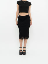 Load image into Gallery viewer, Vintage x Made in Canada x Black Lace Midi Skirt (S, M)