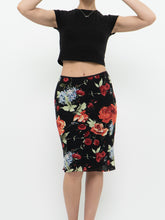 Load image into Gallery viewer, Vintage x Made in Canada x LOUBEN Black Floral Midi Skirt (XS, S)