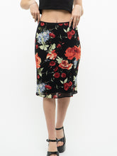 Load image into Gallery viewer, Vintage x Made in Canada x LOUBEN Black Floral Midi Skirt (XS, S)