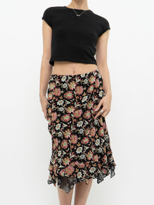 Vintage x Reversible Floral Chiffon Midi Skirt (XS, S)