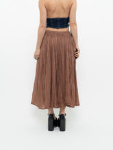 Load image into Gallery viewer, Vintage x Lightweight Brown Cotton Pleated Skirt (XS-M)