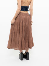 Load image into Gallery viewer, Vintage x Lightweight Brown Cotton Pleated Skirt (XS-M)