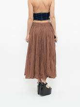 Load image into Gallery viewer, Vintage x Lightweight Brown Cotton Pleated Skirt (XS-M)