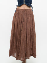 Load image into Gallery viewer, Vintage x Lightweight Brown Cotton Pleated Skirt (XS-M)