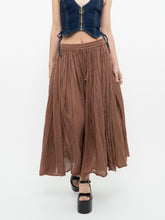 Load image into Gallery viewer, Vintage x Lightweight Brown Cotton Pleated Skirt (XS-M)