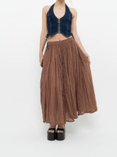 Load image into Gallery viewer, Vintage x Lightweight Brown Cotton Pleated Skirt (XS-M)