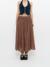 Load image into Gallery viewer, Vintage x Lightweight Brown Cotton Pleated Skirt (XS-M)