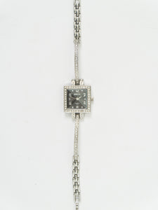 Vintage x Silver Square Rhinestone Watch