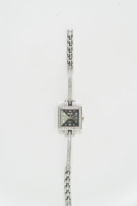 Vintage x Silver Square Rhinestone Watch