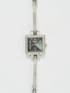 Vintage x Silver Square Rhinestone Watch