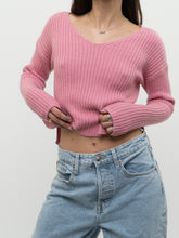 Load image into Gallery viewer, Modern x NOBO Cotton-Blend Pink Ribbed Knit Sweater (XS, S)