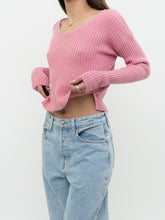 Load image into Gallery viewer, Modern x NOBO Cotton-Blend Pink Ribbed Knit Sweater (XS, S)